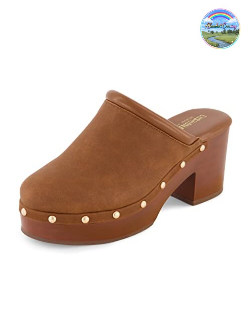 Heeled Faux Leather Suede Clogs Platform Mules Memory Foam Footbed Women